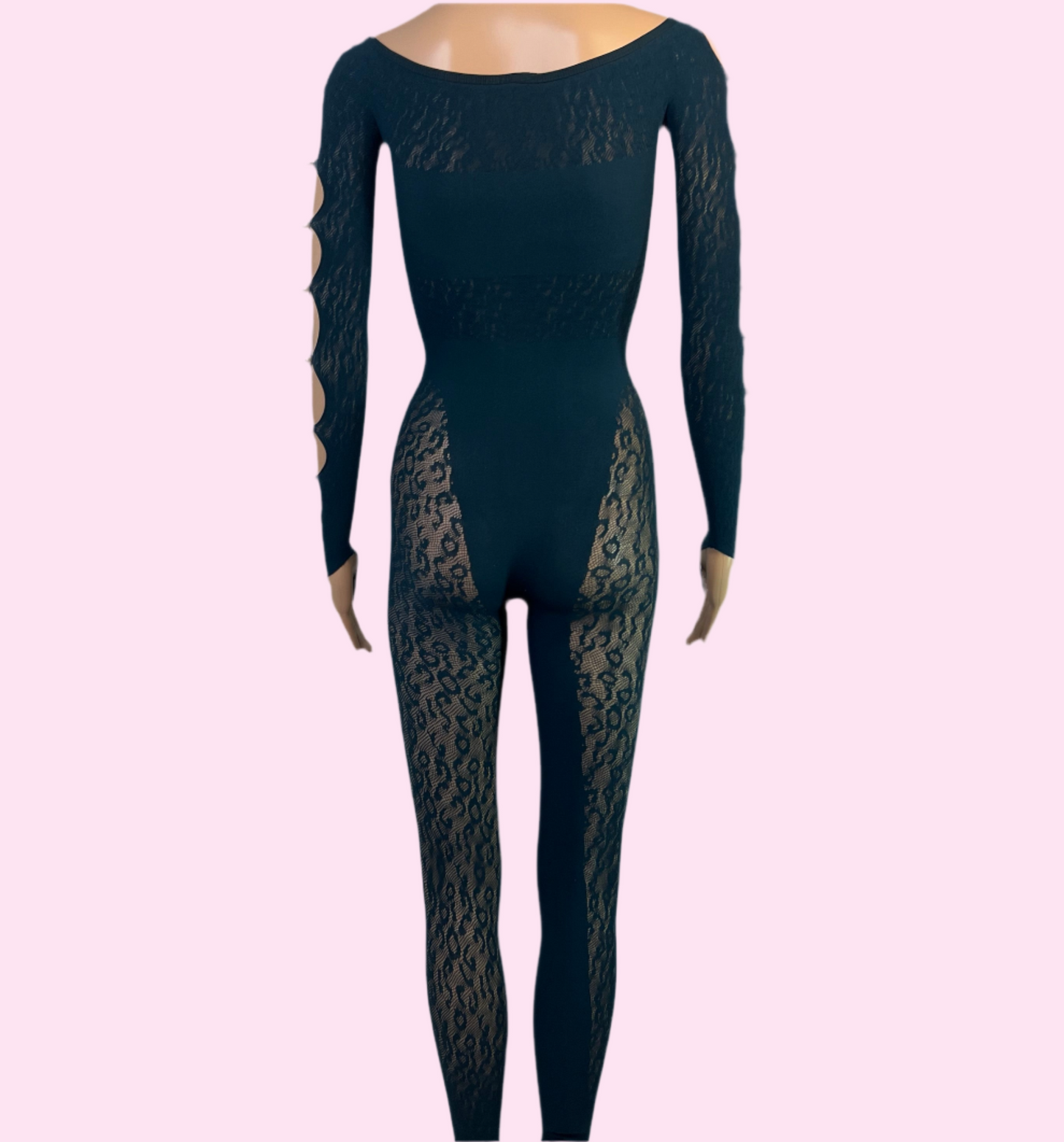 Leopard Mesh Full Length Bodysuit